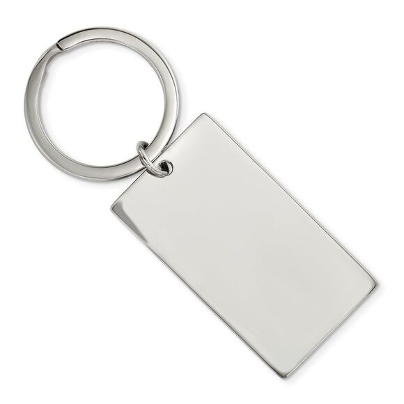 Stainless Steel Large Reversible Engravable Rectangle Key Chain